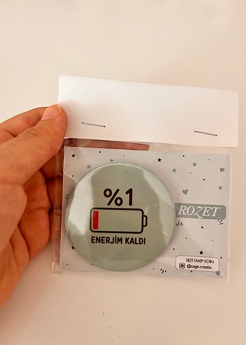1 Enerjim Kaldi Rozeti Mavi Gri Siklik