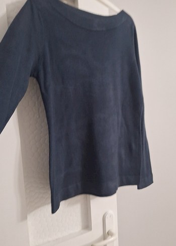 Lacivert  Kadın Triko, Salaş ve Uzun Kollu - Görsel 2