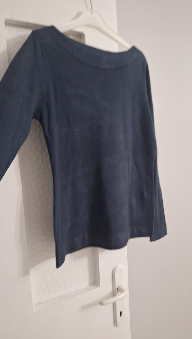 Lacivert  Kadın Triko, Salaş ve Uzun Kollu - Görsel 2