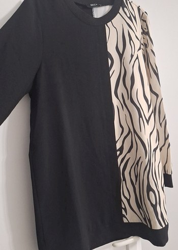 Zebra Desenli Siyah Kadın Tunik - Görsel 2