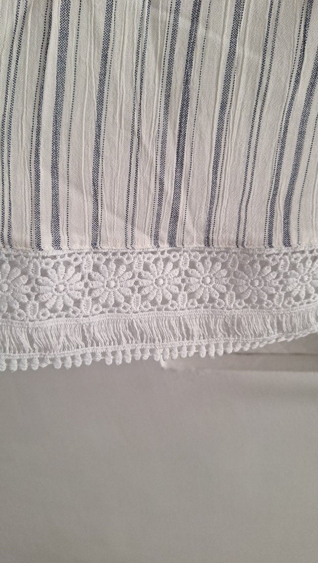 Dantel Detaylı Bohem Çizgili Kadın Bluz - Görsel 3