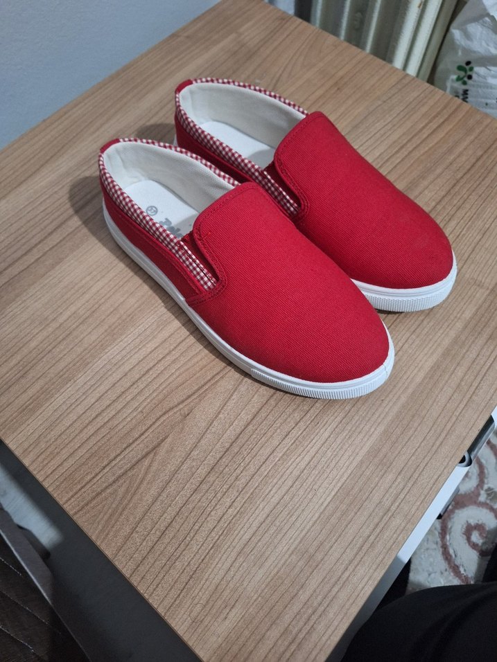 Kırmızı Kadın Günlük Dolgu Topuk Ayakkabı - Görsel 2