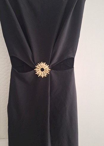 Siyah İnce Askılı Uzun Elbise - Görsel 3