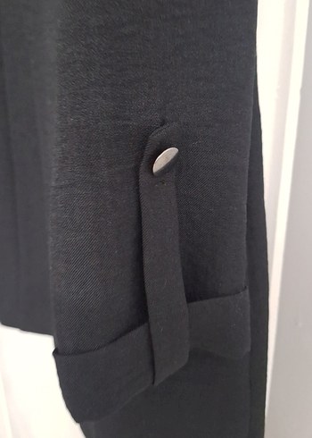 JanSet Siyah Kadın Keten Blazer Ceket - Görsel 6