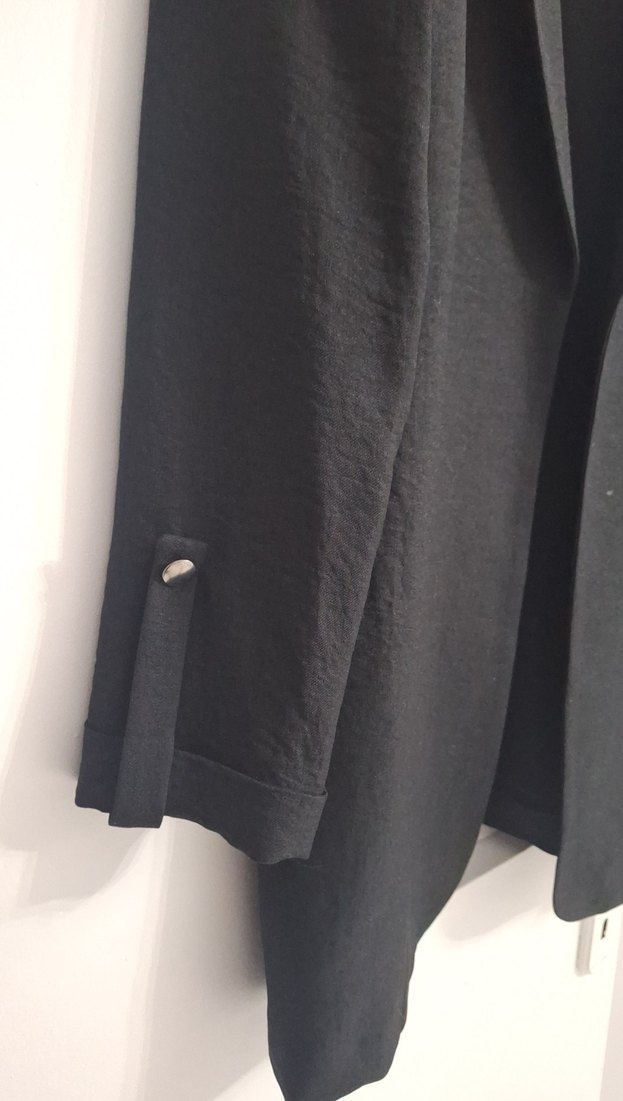 JanSet Siyah Kadın Keten Blazer Ceket - Görsel 5