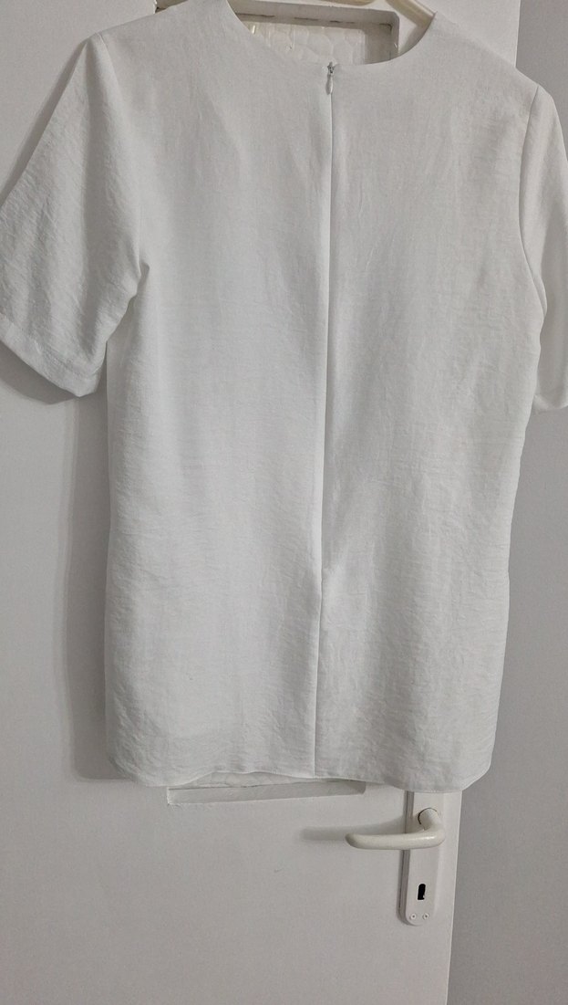 Beyaz Baskılı Kısa Kollu Kadın Tişört - Görsel 3