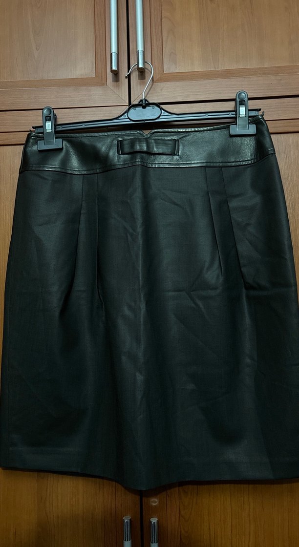 Kemerli Siyah Deri bel saten Etek - Görsel 4