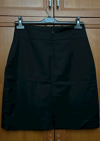 Siyah Midi ofis Kalem Etek yanları cepli - Görsel 2