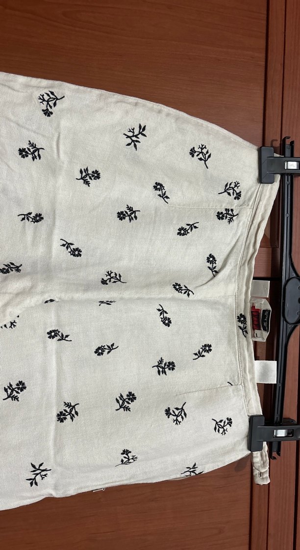 Nakışlı Düğmeli Kadın Keten Pantolon - Görsel 2