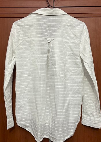 Kadın Beyaz Keten Uzun Kollu Gömlek - Görsel 2