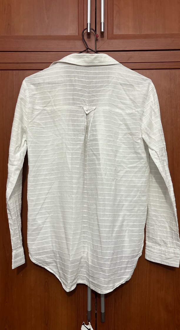 Kadın Beyaz Keten Uzun Kollu Gömlek - Görsel 2