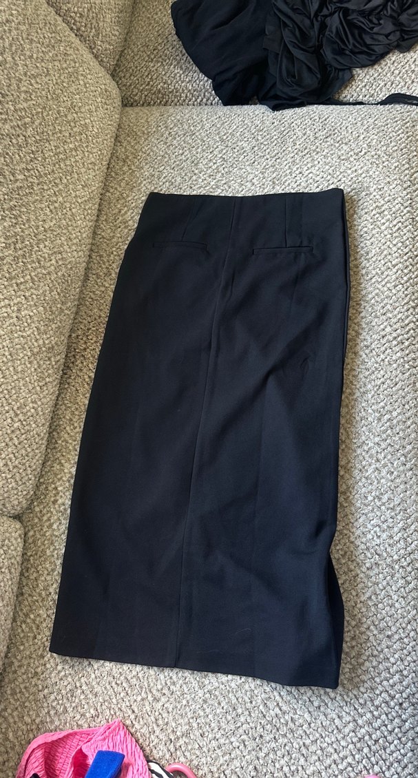 Siyah Pilili Uzun Hamile Eteği - Görsel 4