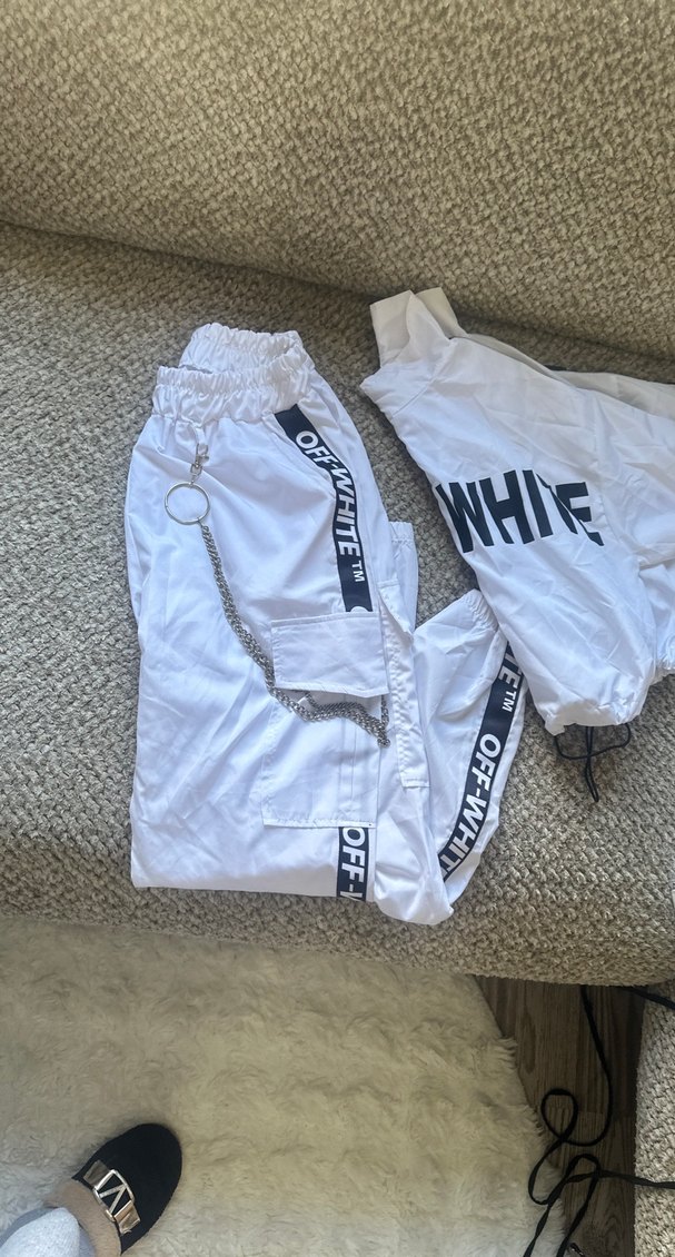 Beyaz Off-White Mini Tişört - Görsel 3