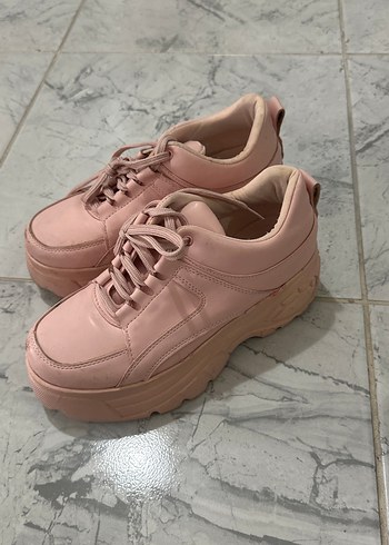 36 Beden pembe Renk Pembe Platform Topuklu Kadın Spor Ayakkabı