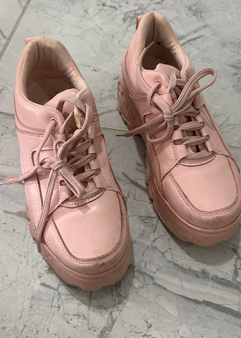 Pembe Platform Topuklu Kadın Spor Ayakkabı