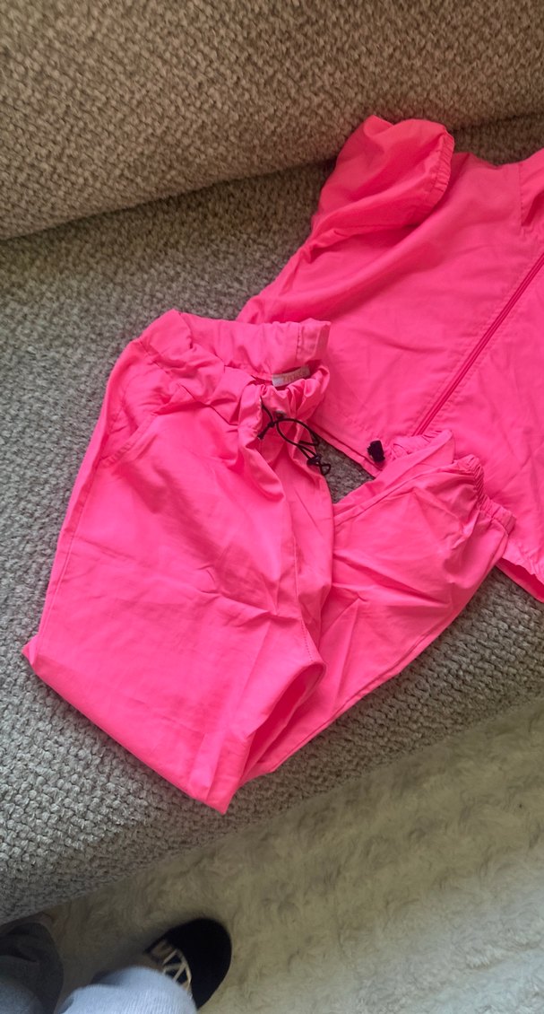 Pembe Yüksek Yaka Kısa Kollu Kadın Eşofman - Görsel 2