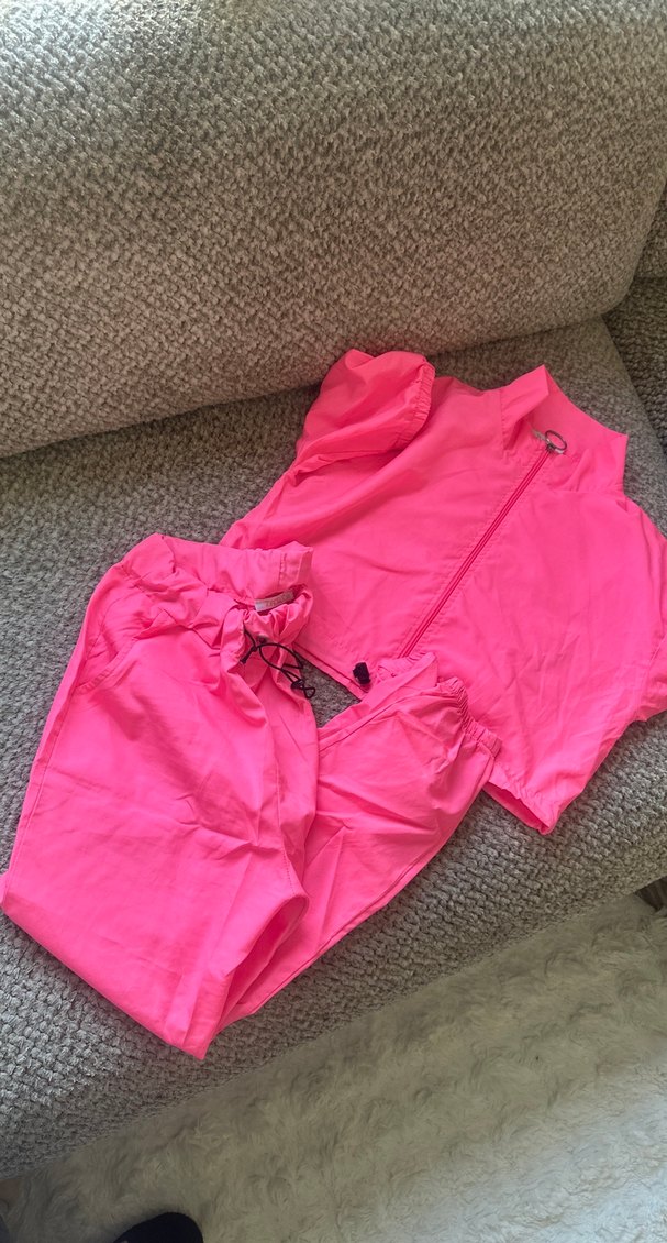 Pembe Yüksek Yaka Kısa Kollu Kadın Eşofman - Görsel 4