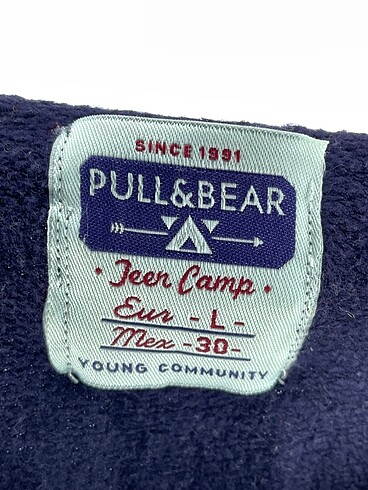 l Beden lacivert Renk Pull and Bear Sweatshirt %70 İndirimli.