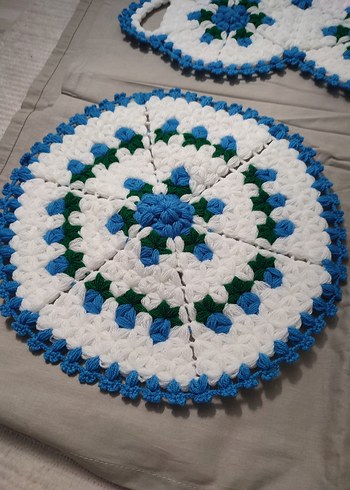 El Örgüsü Mavi Beyaz Lif Seti - Görsel 2