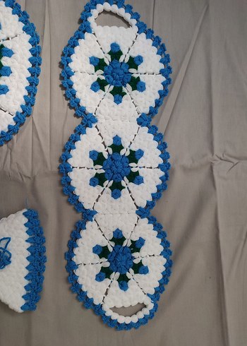 El Örgüsü Mavi Beyaz Lif Seti - Görsel 4