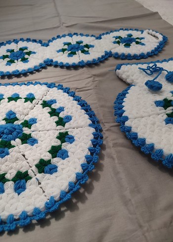 El Örgüsü Mavi Beyaz Lif Seti - Görsel 5