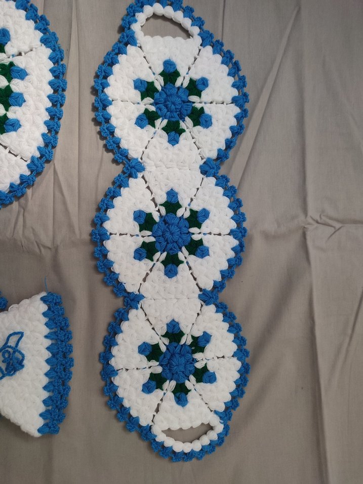 El Örgüsü Mavi Beyaz Lif Seti - Görsel 4