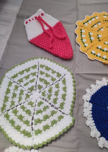 Renkli El Örgüsü Banyo Süngeri Seti - Görsel 5