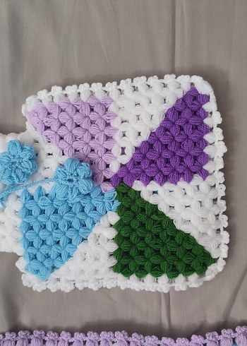 Çok Renkli Örgü Banyo Süngeri Seti - Görsel 3