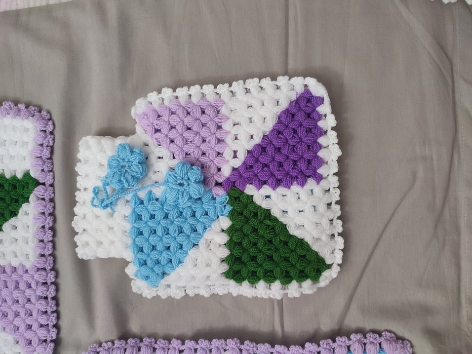 Çok Renkli Örgü Banyo Süngeri Seti - Görsel 3