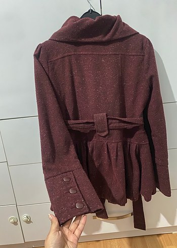 Bordo Kadın Kaban - Görsel 3