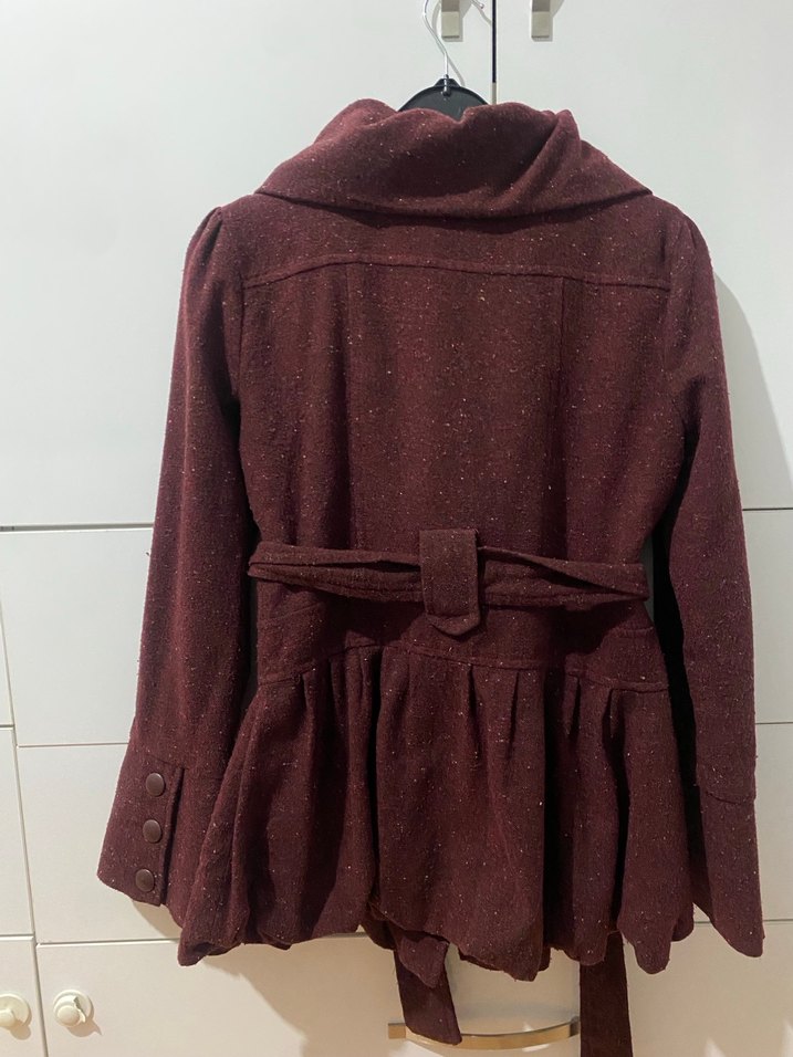 Bordo Kadın Kaban - Görsel 2