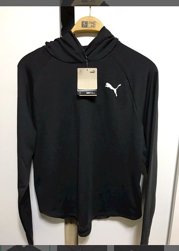 Puma Siyah Kapusonlu Spor Sweatshirt