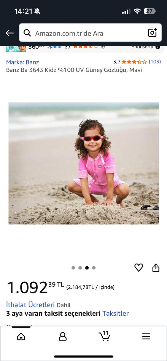 Kidz banz %100 UV korumalı bebek Güneş Gözlüğü - Görsel 5