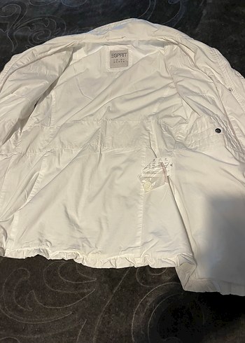 Düğmeli Beyaz Midi Kadın Ceket - Görsel 5