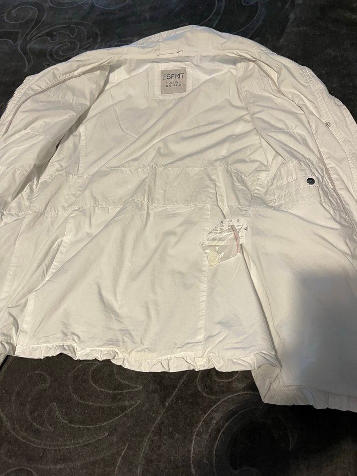 Düğmeli Beyaz Midi Kadın Ceket - Görsel 5