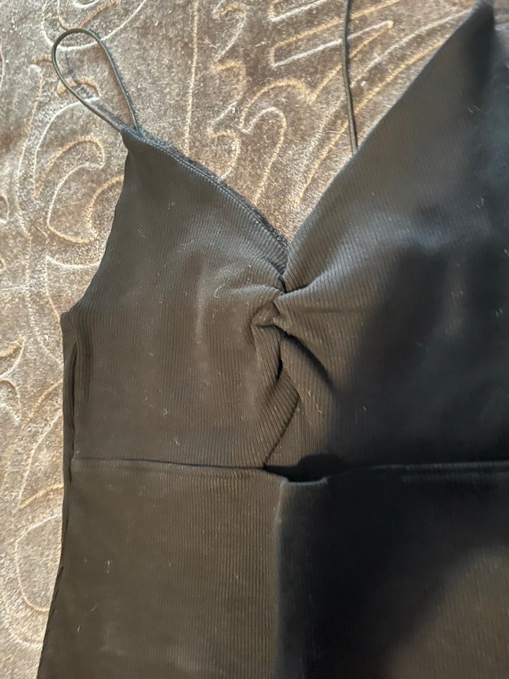 Zara  Siyah mini V Yaka Elbise - Görsel 2