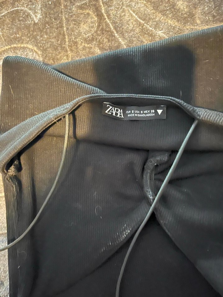 Zara  Siyah mini V Yaka Elbise - Görsel 3