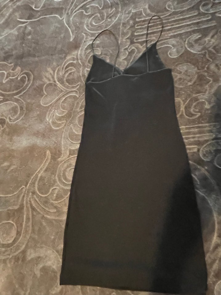 Zara  Siyah mini V Yaka Elbise - Görsel 4