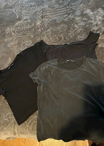 Zara Zara be Polo Garage 3 adet siyah Tişört