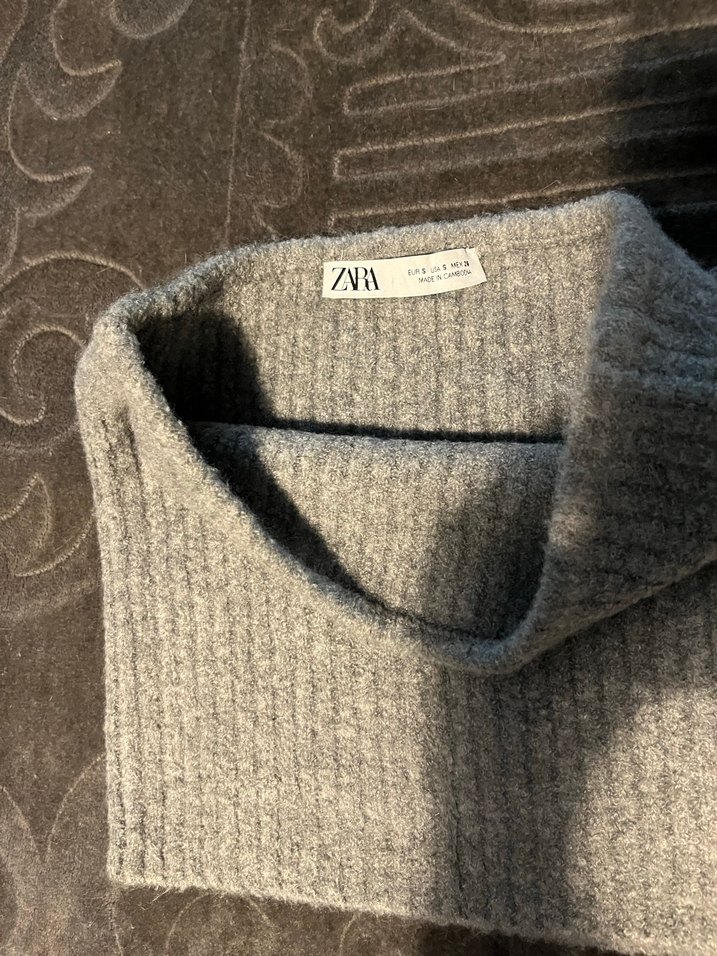 Zara Gri  yün straplez üst - Görsel 2