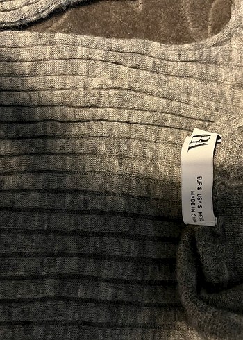 Zara Gri Uzun Kollu Boğazlı Triko Kazak - Görsel 3