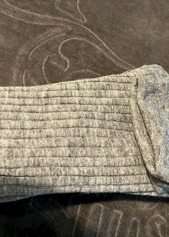 Zara Gri Uzun Kollu Boğazlı Triko Kazak - Görsel 5