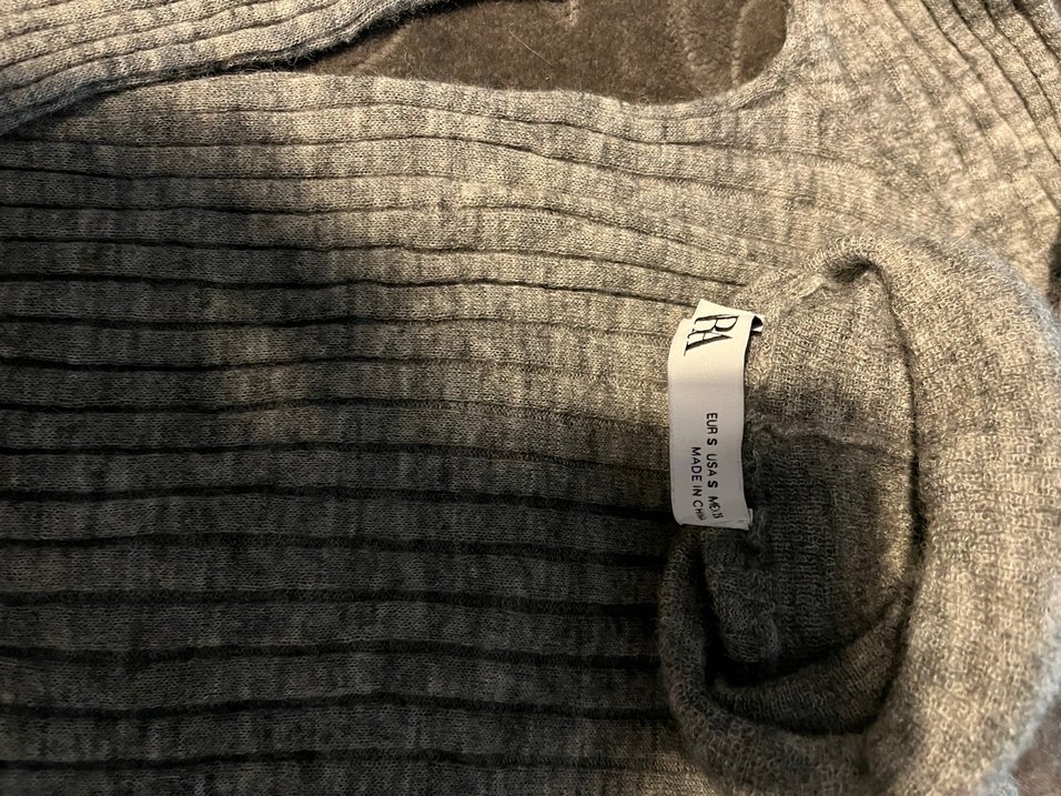 Zara Gri Uzun Kollu Boğazlı Triko Kazak - Görsel 3