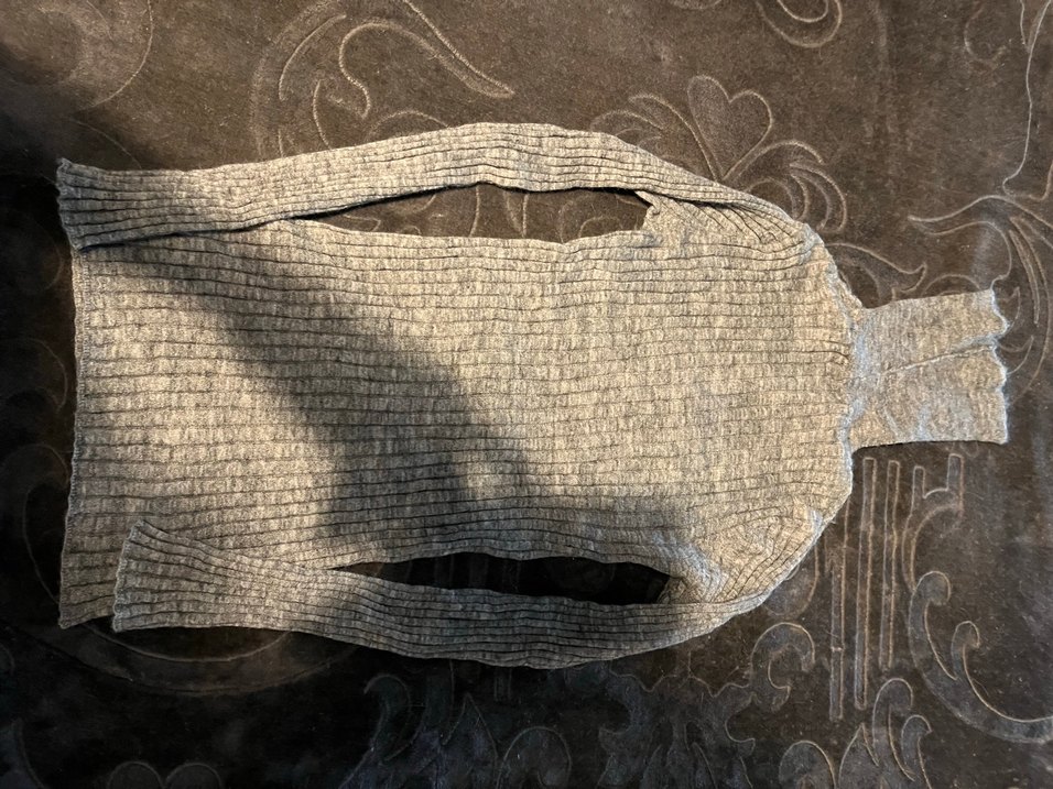 Zara Gri Uzun Kollu Boğazlı Triko Kazak - Görsel 4