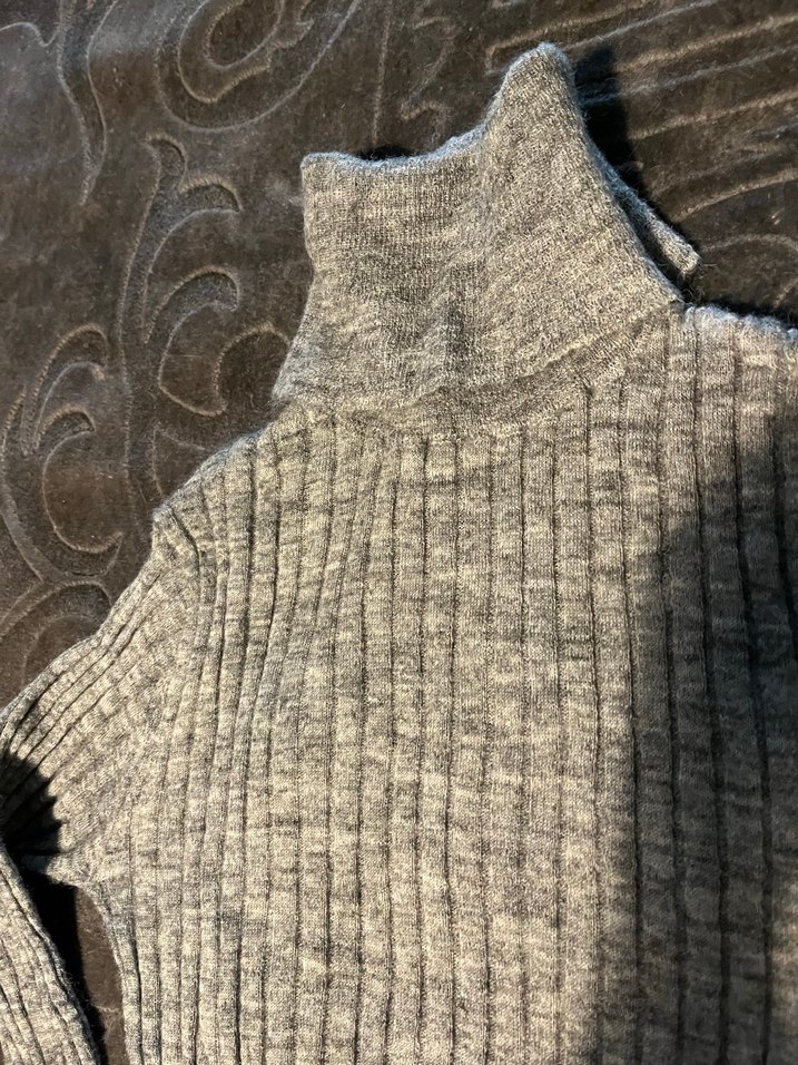 Zara Gri Uzun Kollu Boğazlı Triko Kazak - Görsel 2