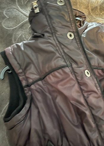 Düğmeli Kahverengi Deri Yelek - Görsel 8