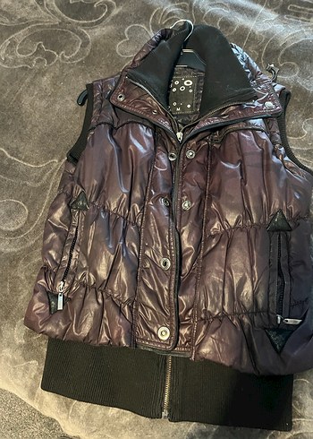 Düğmeli Kahverengi Deri Yelek - Görsel 4