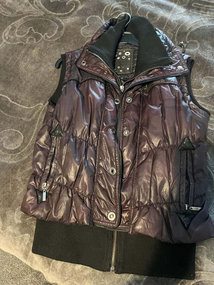 Düğmeli Kahverengi Deri Yelek - Görsel 4