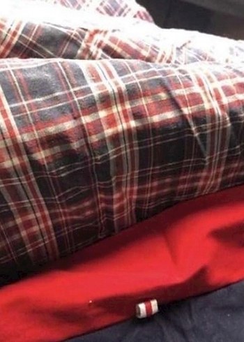 Kırmızı Ekose Desenli Yatak Örtüsü - Görsel 15