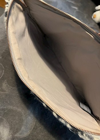 Gri Desenli portföy çanta - Görsel 4